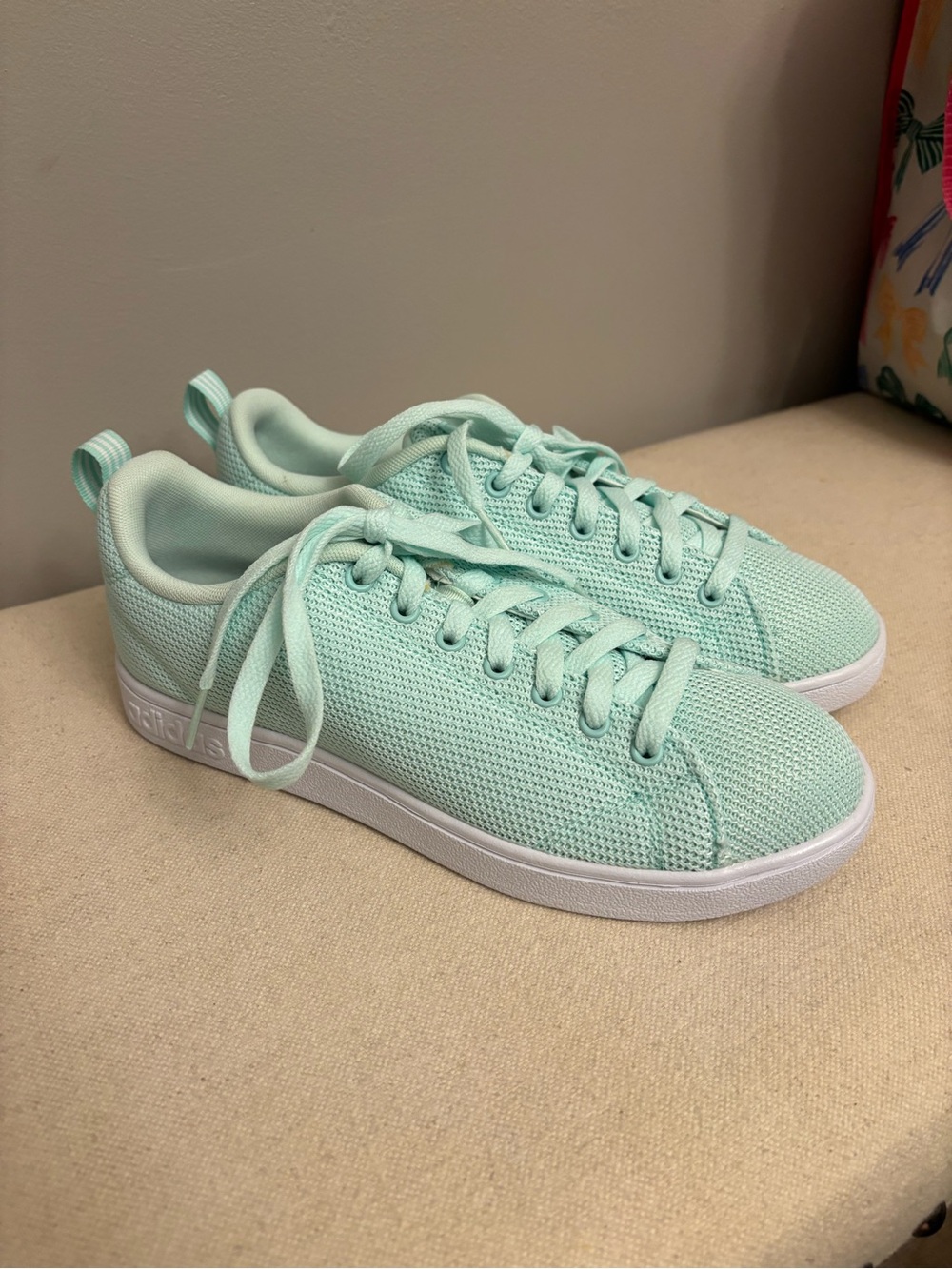 Adidas VS Advantage CL Clear Mint Green Mesh Sneakers NWOT Women’s Size 7.5
